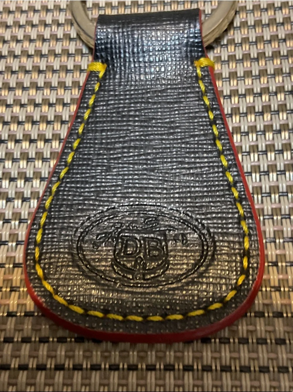 Dooney & Bourke Leather Key Fob with Yellow Stitching - Picture 5 of 5